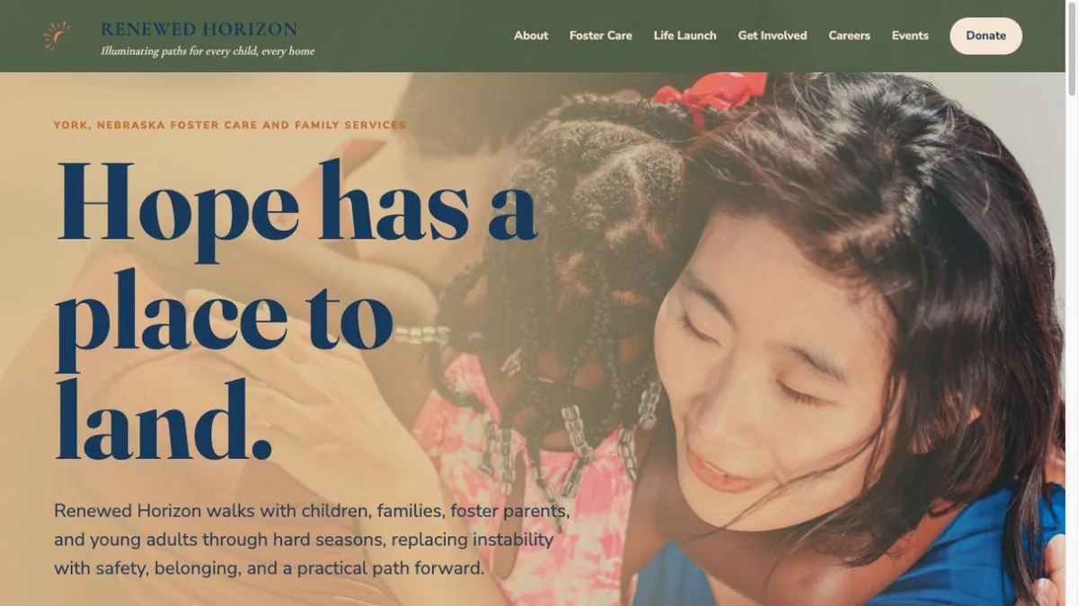 Renewed Horizon homepage design
